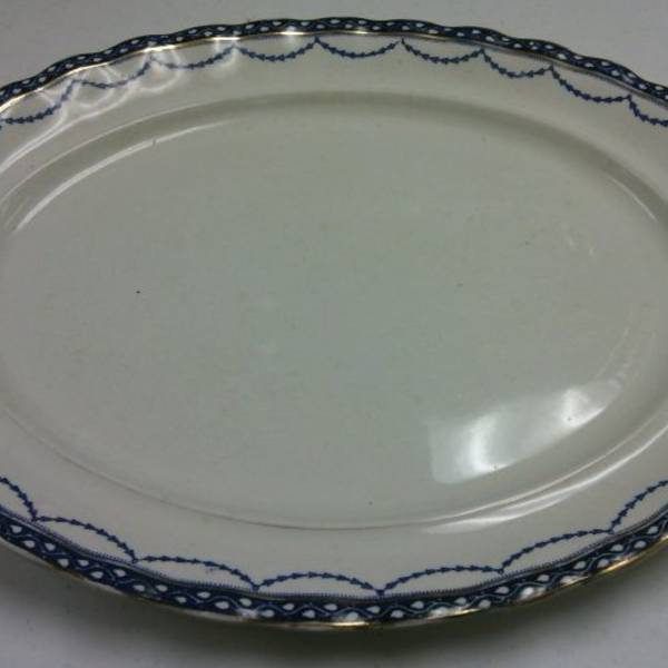 Large Blue and Gold Platter by Furnivals Ltd., Image 1.