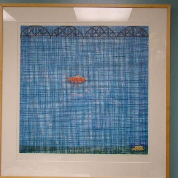 Bridge, Boat, Dog (3 in series) by Jennifer Bartlett, Image 1.