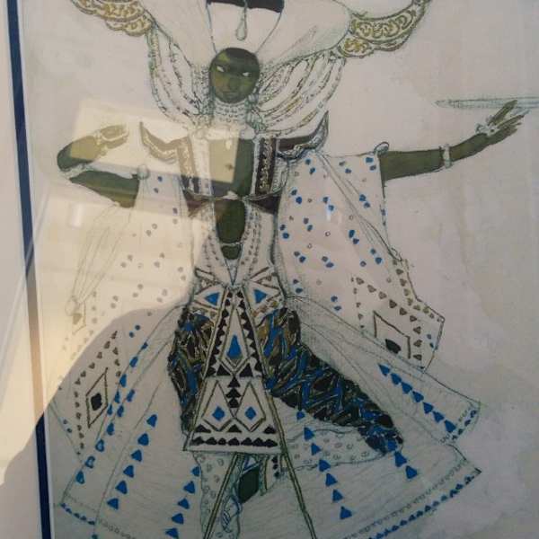 Costume Design for Vaslac Nijinksky as 'The Blue God', Le Dieu Bleu by Leon Bakst, Image 1.