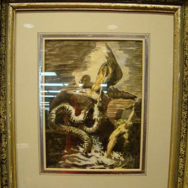 Mythological Slaying of a Sea Serpent
Valentino and Unidentified Woman, 8/1975 by Eugene Delacroix, Image 1.