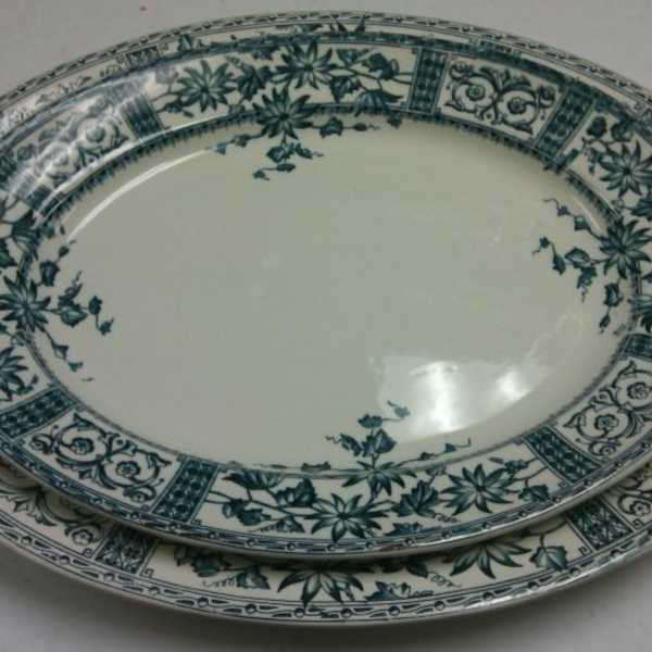 2 Blue and White Platters by Wedgewood, Image 1.