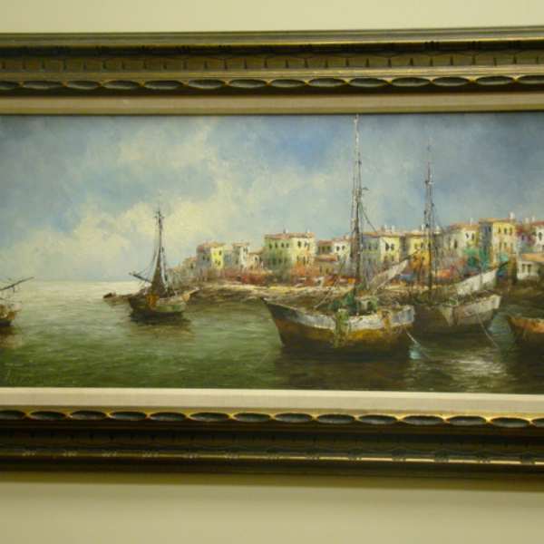 Mediterranean Port Scene by Paraselli, Image 1.