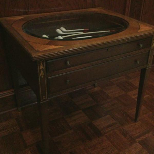 Display Table with Glass Top by Ethan Allen, Image 1.