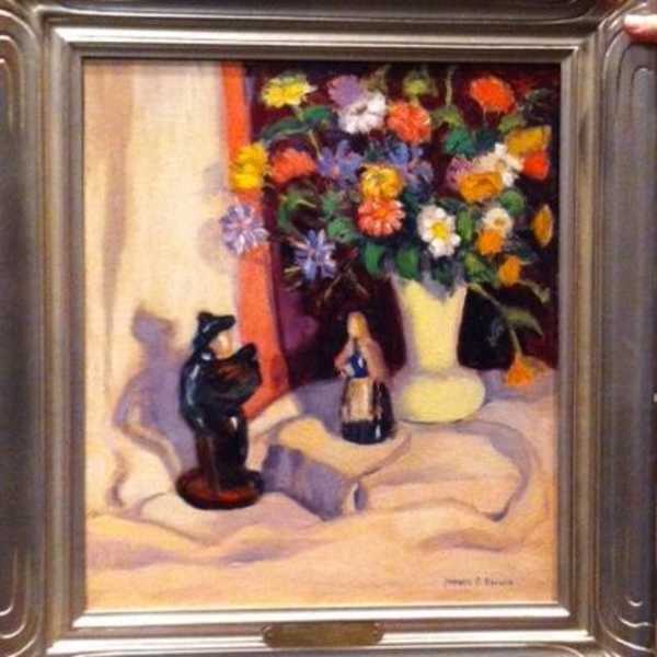 Flowers and Figurine by Francis Focer Brown, Image 1.