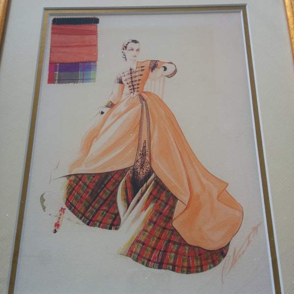 Costume Design for Vivien Leigh as 'Scarlett O'Hara', Gone with the Wind by Walter Plunkett, Image 1.