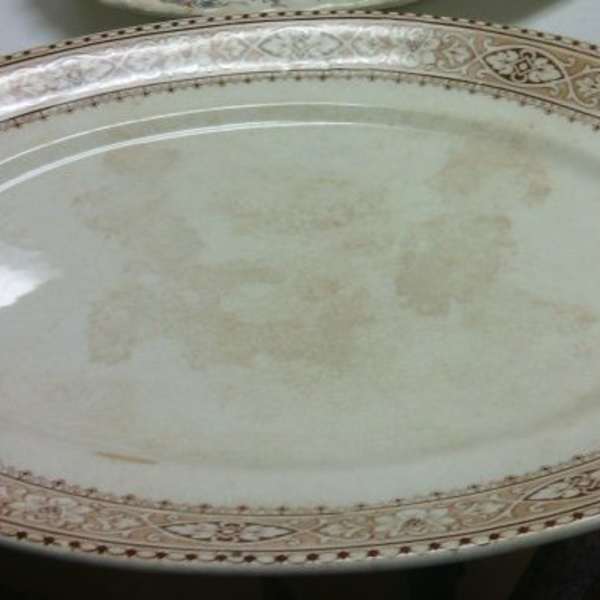 Victorian Plattter with Brown Edge Pattern by Holborn, Image 1.