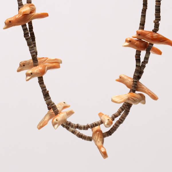 Two Strand Fetish Necklace with 30 birds by Rosalia Quam, Image 1.