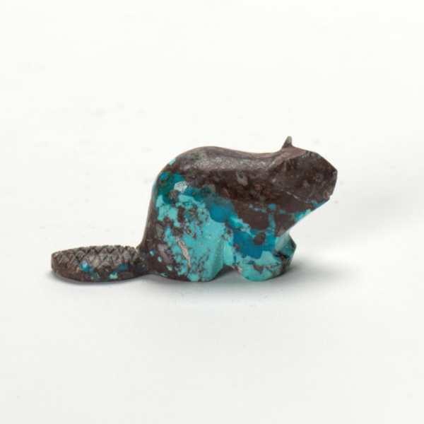 Terrence Tsethlikai.   Beaver, Bisbee Turquoise by Terrence Tsethlikai, Image 1.