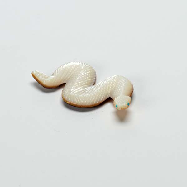 Kent Banteah(d) Snake, Mother of Pearl, turquoise by Kent Banteah (d), Image 1.