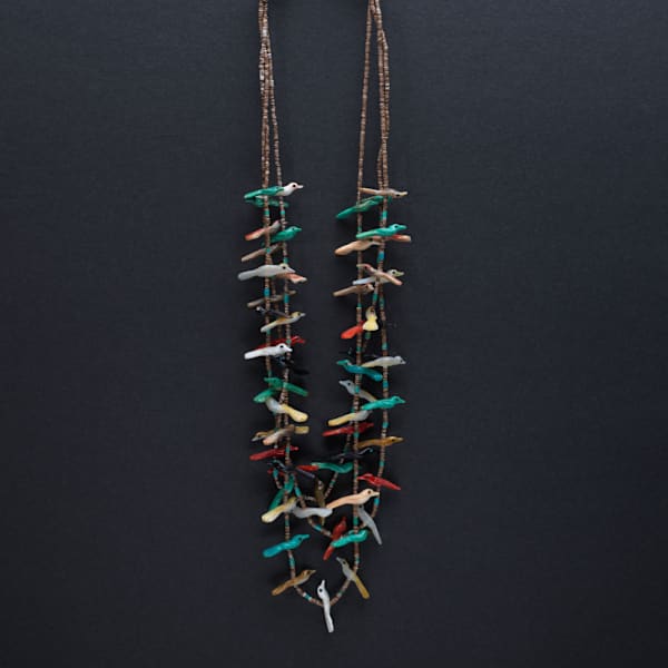 1970s Multi Stone Bird Fetish Necklace by George Haloo Chee Chee, Image 1.