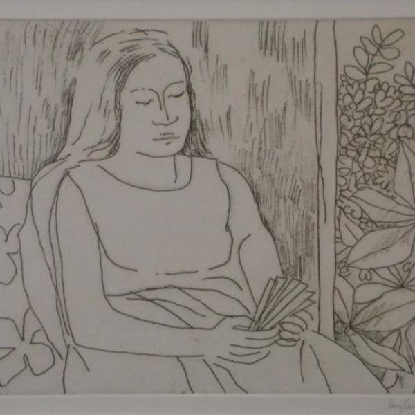 Girl with Fan by Ray Austin Crooke, Image 1.