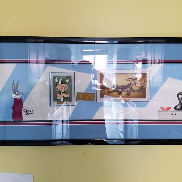 Bugs Bunny/Road Runner Movie - multi-cel setup w pan background by Warner Bros. Animation, Image 1.