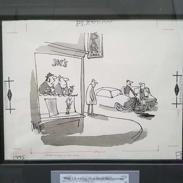 Playboy cartoon "What I'm waiting for is the no-fault marriage," by Claude Smith, Image 1.