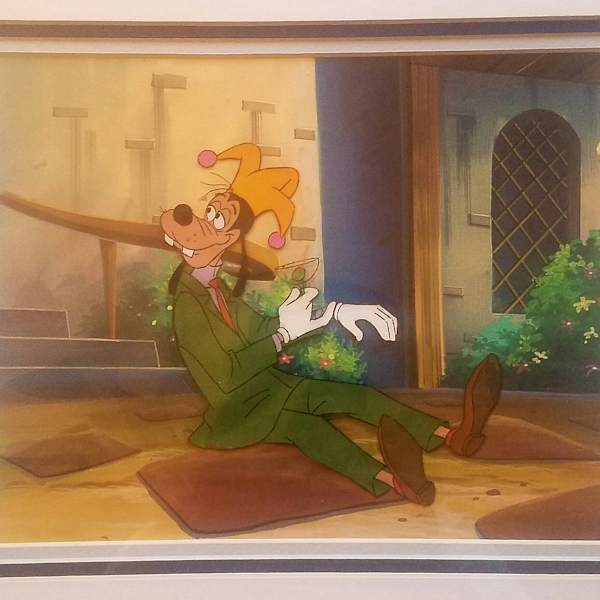 Goofy production cel/background by Disney Animation, Image 1.