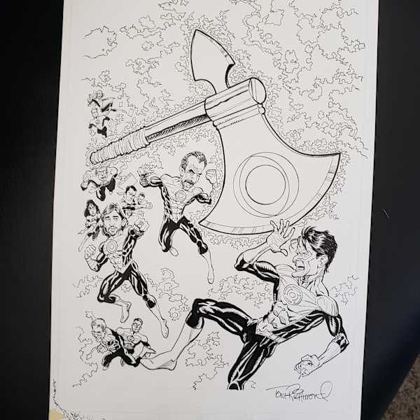 "Mad Magazine - Charlie Sheen (green lantern) by Tom Richmond, Image 1.