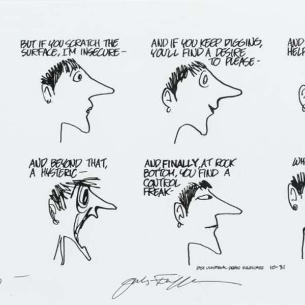 'Control Freak' - Sunday strip (1999) by Jules Feiffer, Image 1.