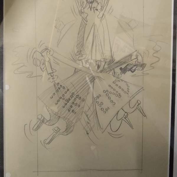 Spy vs Spy - end page Sketch from 1st paperback (1965) by Antonio Prohias, Image 1.