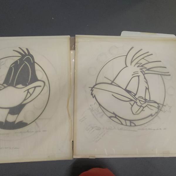 Bugs Bunny and Daffy Duck logo artwork 1991 by Brenda White, Image 1.
