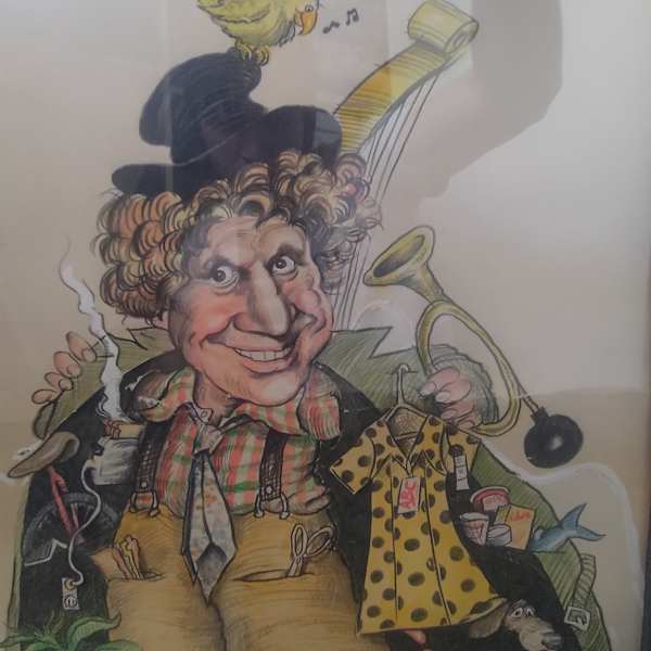Harpo Marx Eternal Theft watercolor painting by Rick Meyerowitz, Image 1.