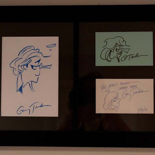 Zonker, Mike, and Joanie sketches by Garry Trudeau, Image 1.