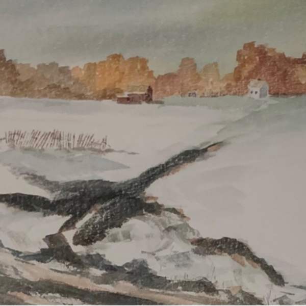 Along the Road While Snowing by Virgil Deges, Image 1.