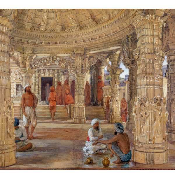 27. Interior of the Domed Entrance to the Neminath Temple, Dilwara, Mount Abu by William Carpenter, English (1818-99), Image 2.