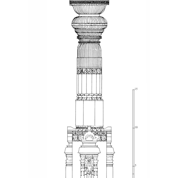 4. Monolithic Column at Indra Sabha Cave by Ellora Caves, Aurangabad, Maharashtra, India, Image 2.