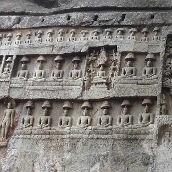 14. Façade with Bas-reliefs of Jinas, 9th-10th century by Kalugumalai Jain Beds, Tamil Nadu, Image 2.