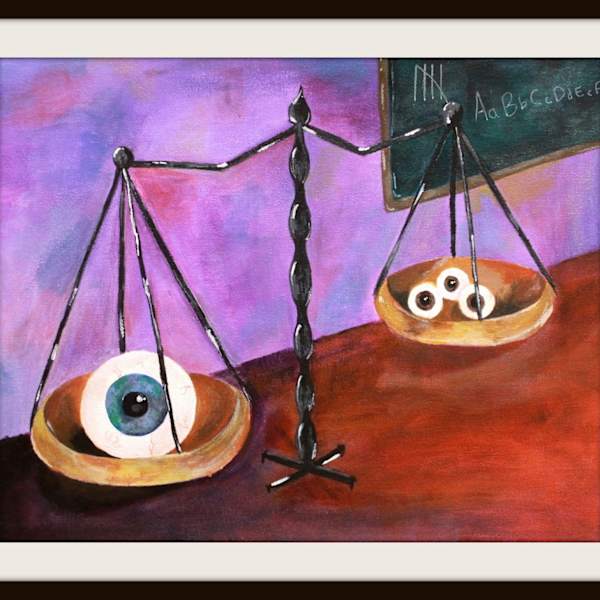 The Weight of Humans Bilnds Eyes by Sloane Dyer, Image 1.