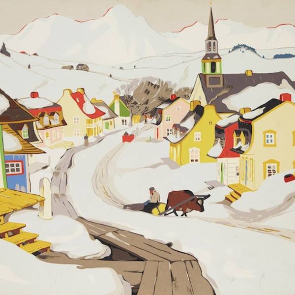 Village in the Laurentiens by Clarence Gagnon, Image 2.