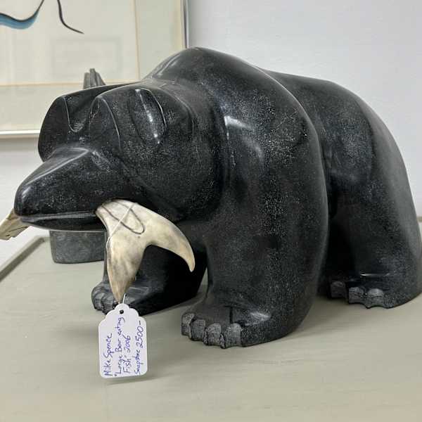 Large Bear Eating Fish by Mike Spence, Image 1.