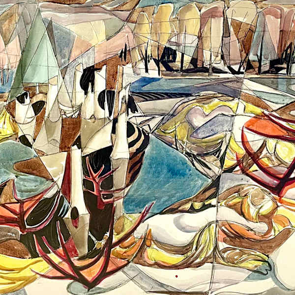 Untitled (Abstract Lake) by Donald Frederick Price Neddeau, Image 1.