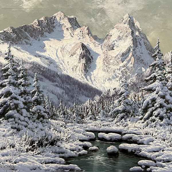 Flowing River with Mountains by Laszlo Neogrady, Image 1.
