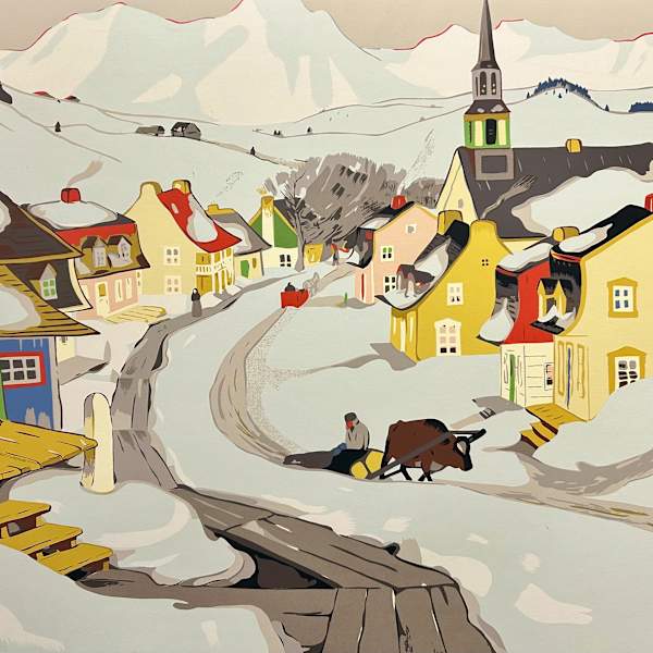 Village in the Laurentiens by Clarence Gagnon, Image 2.