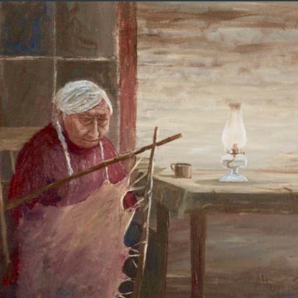 Stretching the Hide by Allen Sapp, Image 1.