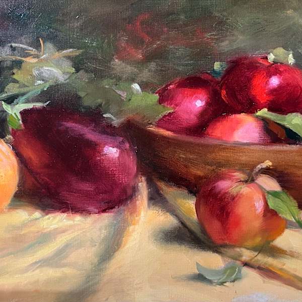 Autumn Harvest (Pumpkin, Eggplant, Apples) by Debbie Lazar, Image 1.