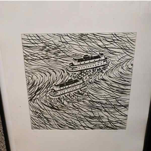 Two ferries passing by Yvonne Jacquette, Image 2.