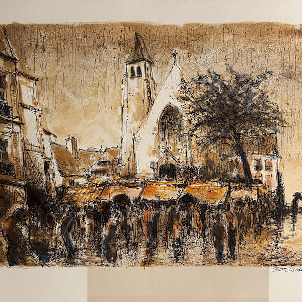 La place du marché by Aimé Daniel Steinlen, Image 1.