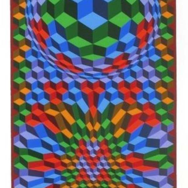 Composition Cinteique 7 by Victor Vasarely, Image 1.