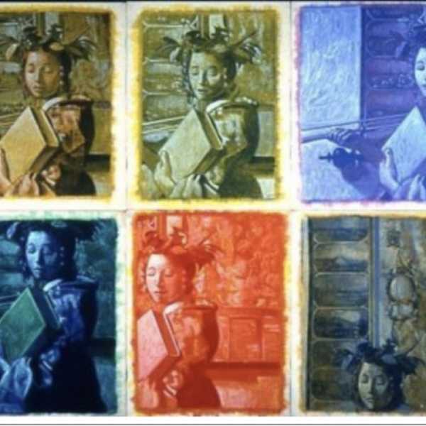 Chromatic Vermeer (Set of Six Paintings) by George Deem (American, 1932-2008), Image 1.