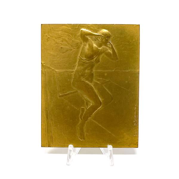 Wireless Memorial Medal/Plaque by Eugène Jean de Bremaecker, Image 2.