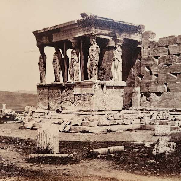 Cariatides du Temple de l'Erechteion, Athens. ca 1870 by Felix Bonfils, Image 19.