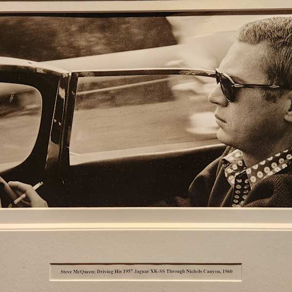 Steve McQueen Driving His 1957 Jagurar XK-SS (1960) by Sid Avery, Image 1.