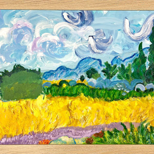 Interpretation of Van Gogh’s Cypresses by John Roberts, Image 1.