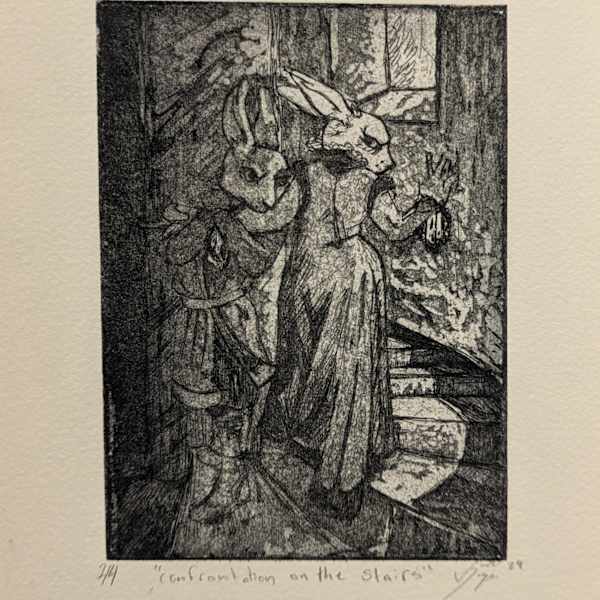 Confrontation on the Turret Stairs by Jada deJeu, Image 1.