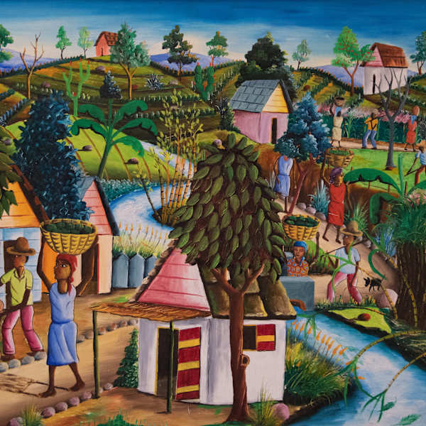 Village Scene by Bien-Aime Sylvain, Image 1.