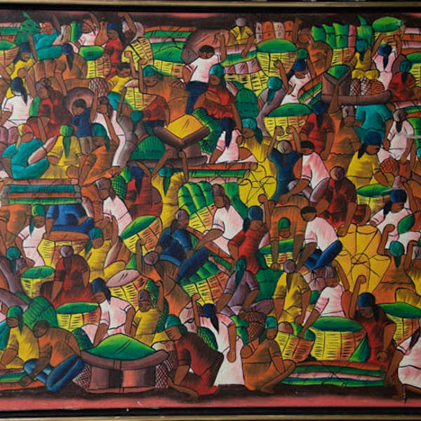 Modernist Market Scene by Unknown Artist, Image 1.