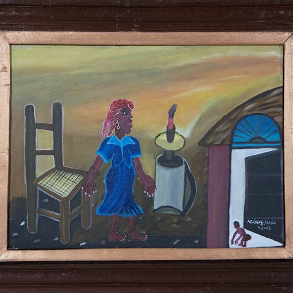 Woman in a Blue Chair with a Chair by Agathe Aladin, Image 1.