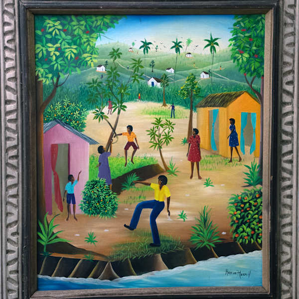 Coastal Village Scene by Harvey Normil, Image 1.