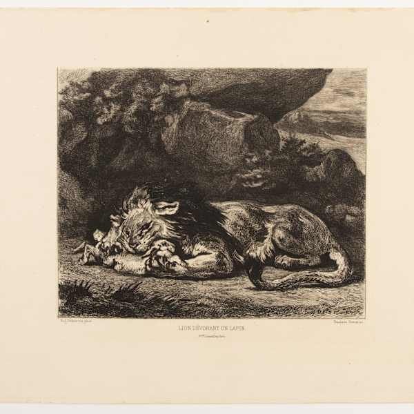 Lion devorant un Lapin by Gustave-Marie Greux, Image 2.